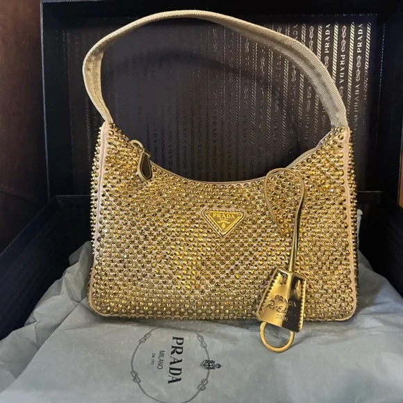 Prada Gold Studded Women's Bag - Picture 1 of 5